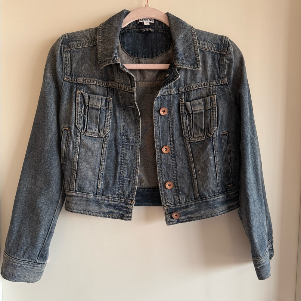 Express cropped jean jacket size XS!